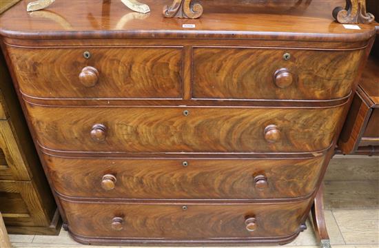 A Victorian mahogany bowfront chest of drawers, W.109cm